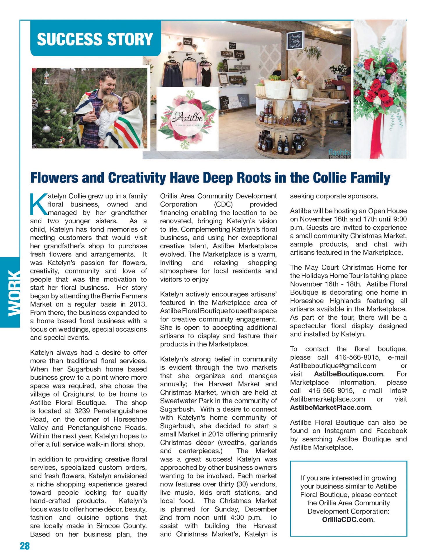 Astible Success Story Oro Medonte - Flowers and Creativity Have Deep Roots in the Collie Family
