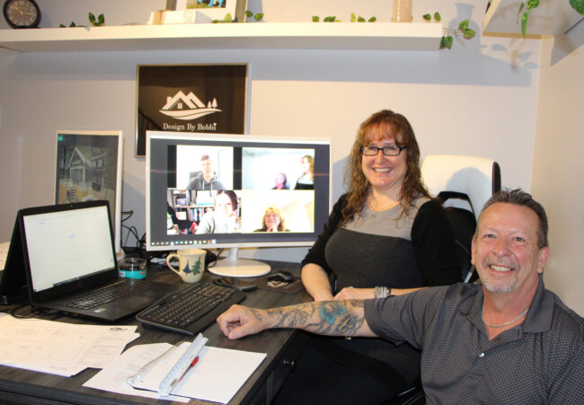 Design By Bobbi co-owners, Bobbi Leppington and Steve Rossiter with remote staff