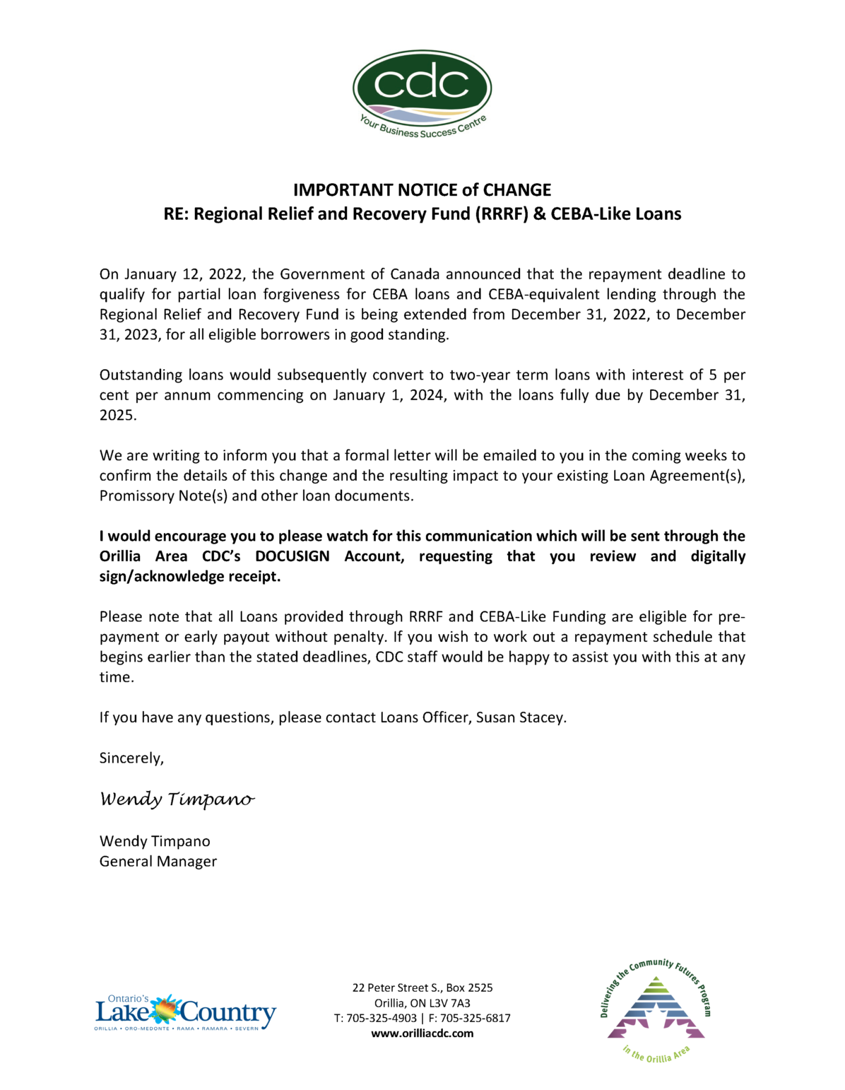 Letter_RRRF CEBA-Like Loan Clients_CHANGE to TERMS